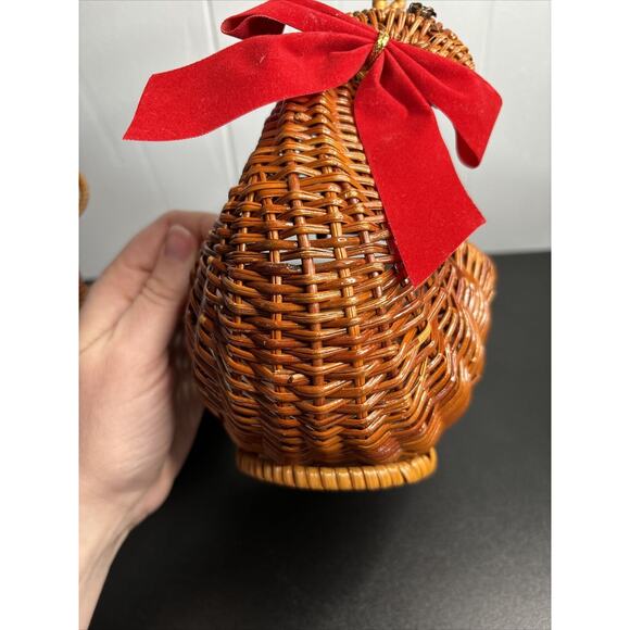 Vintage Nesting Deer Baskets Brown Wicker Reindeer Rattan Planter Weave Woven - Picture 16 of 16